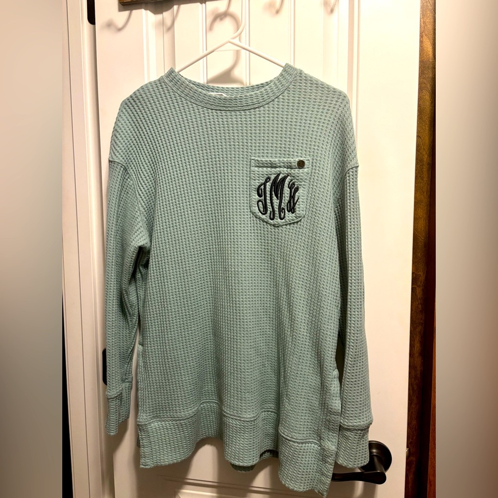 Marley Lilly Monogrammed Waffled Sweater/Shirt!   Monogram: TMH